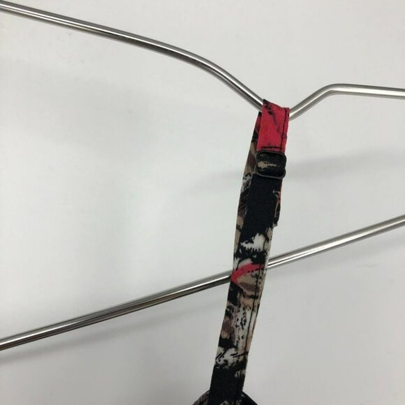 UO Kimchi Blue romper red tan abstract print ruffle neck  spaghetti straps XS - Picture 10 of 15